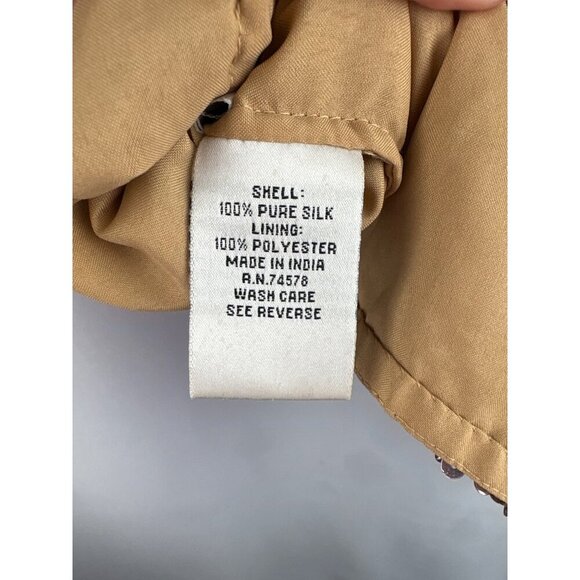 Cache Sequin Asymmetrical Top S Gold Silk & Polyester Spaghetti Straps - Picture 2 of 7